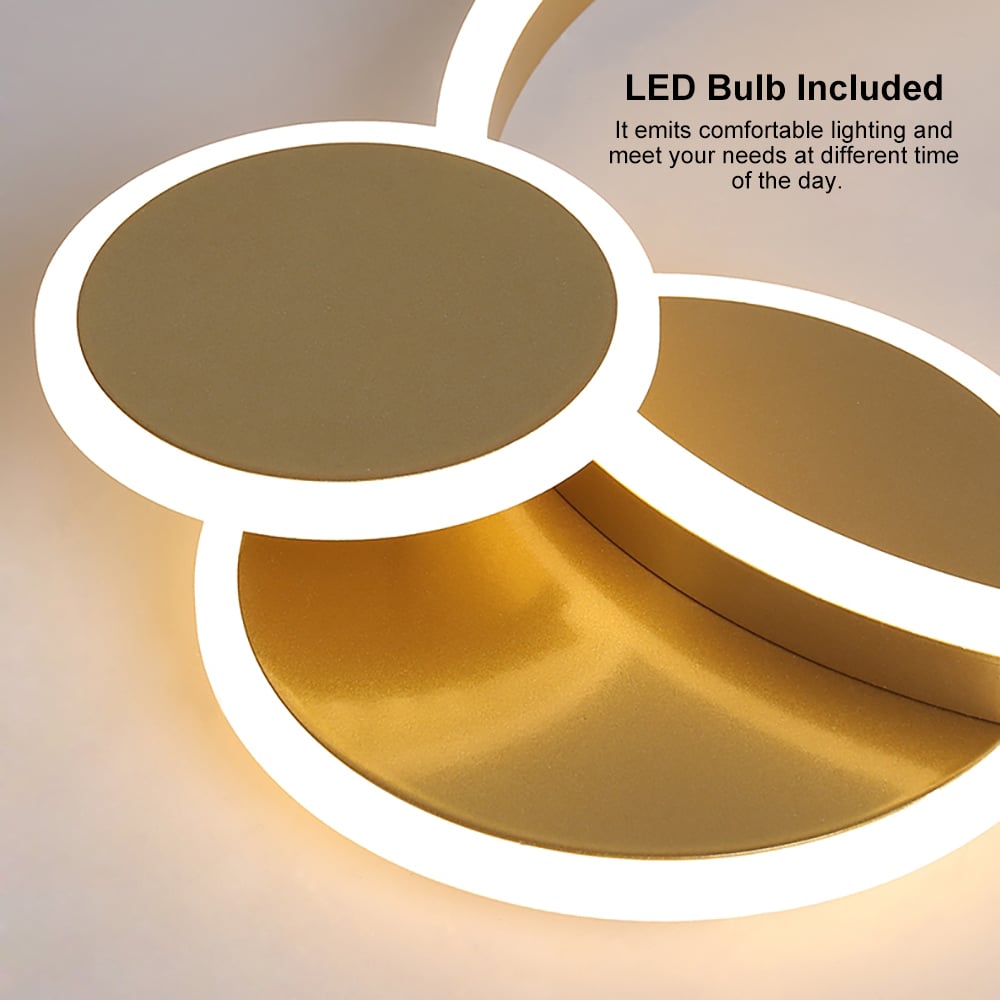 HMR - Flush Mount Light Round LED Light in Gold