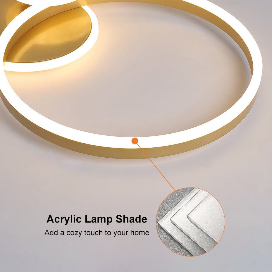 HMR - Flush Mount Light Round LED Light in Gold