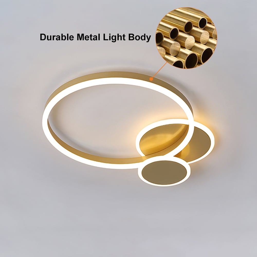HMR - Flush Mount Light Round LED Light in Gold