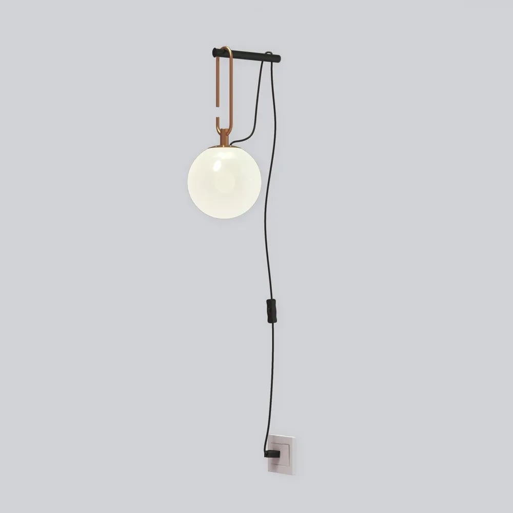 HMR - Globe Plug-in Wall Sconce in Brass