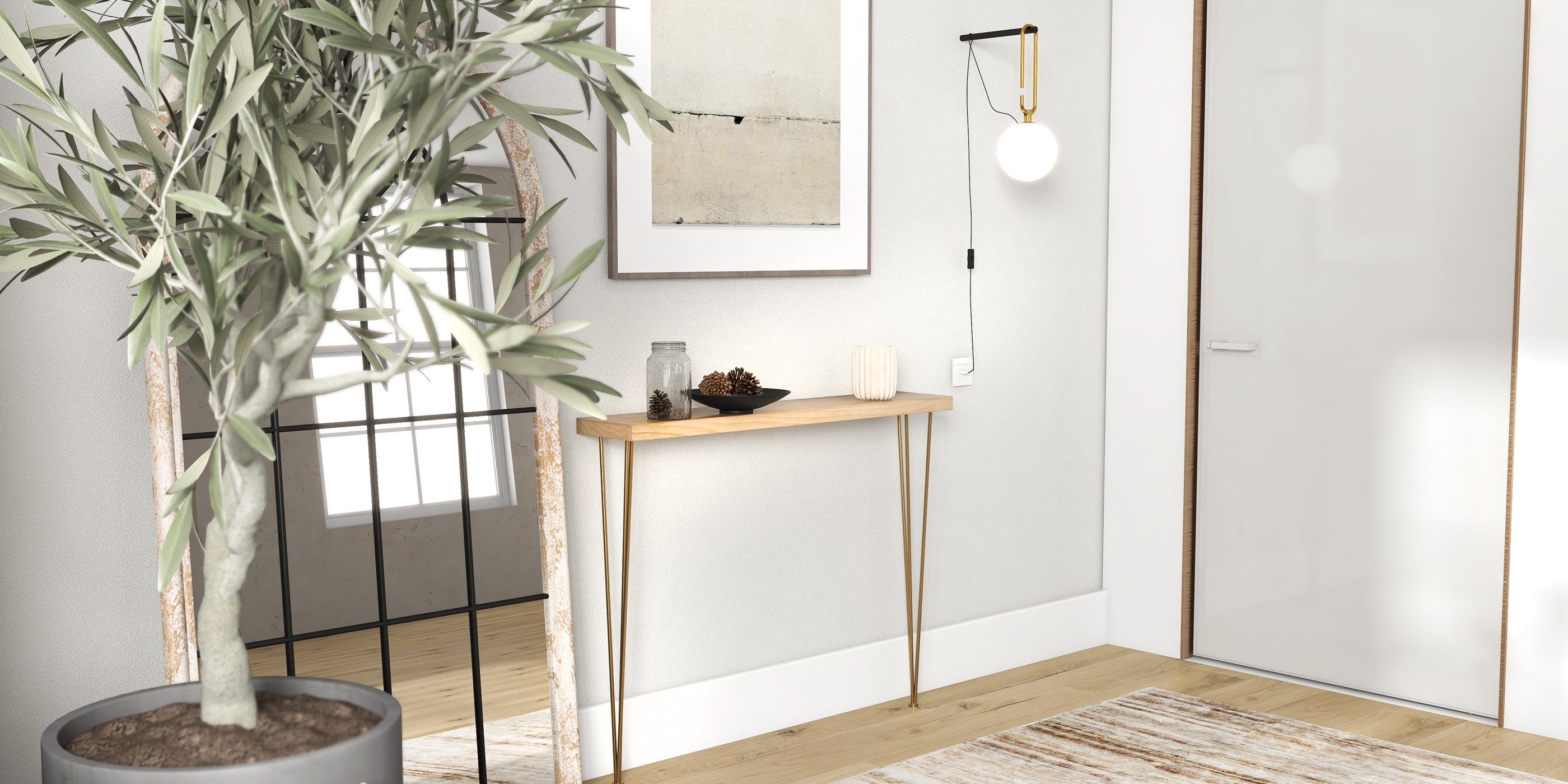 HMR - Globe Plug-in Wall Sconce in Brass