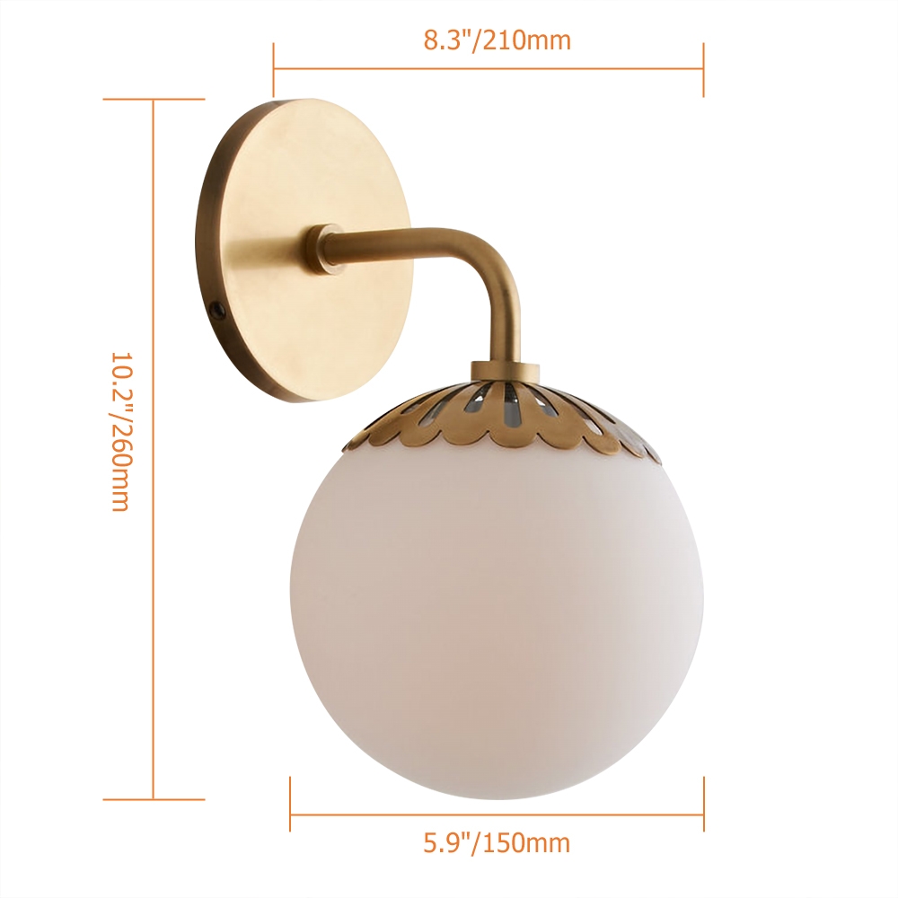 HMR - Worldgle Globe 1-Light Wall Sconce in 10.2"L