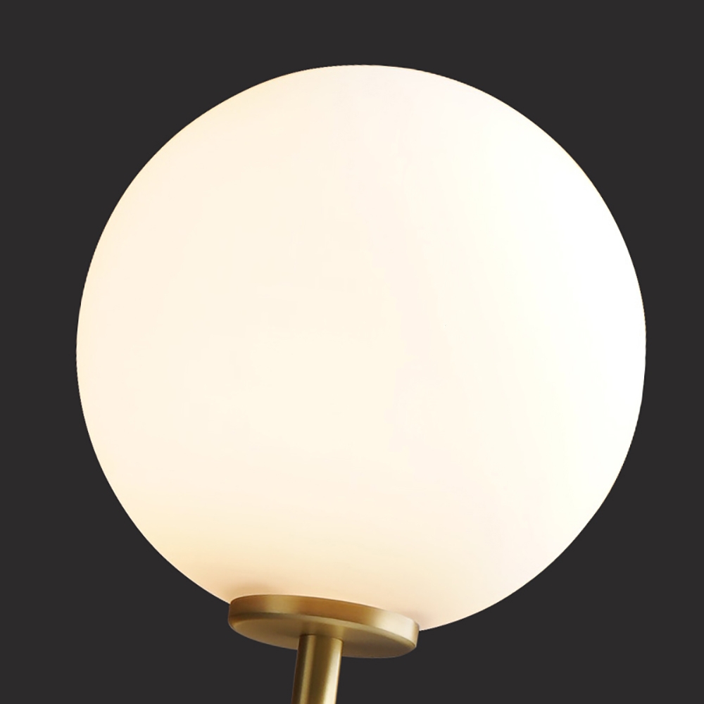 HMR - LED Globe Indoor Wall Sconce in White and Gold, Glass