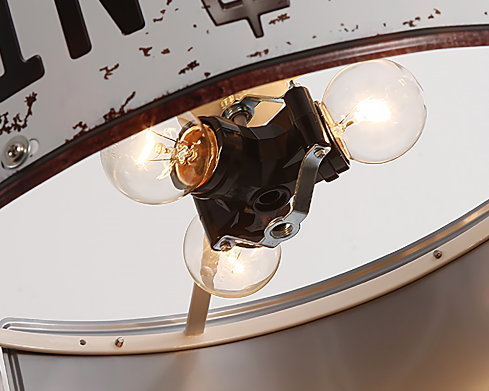 HMR Industrial Square 3-Light Pendant Light - Orange, Style A