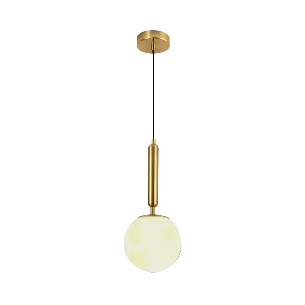 HMR - Modern LED Globe Single Pendant Light in White and Gold
