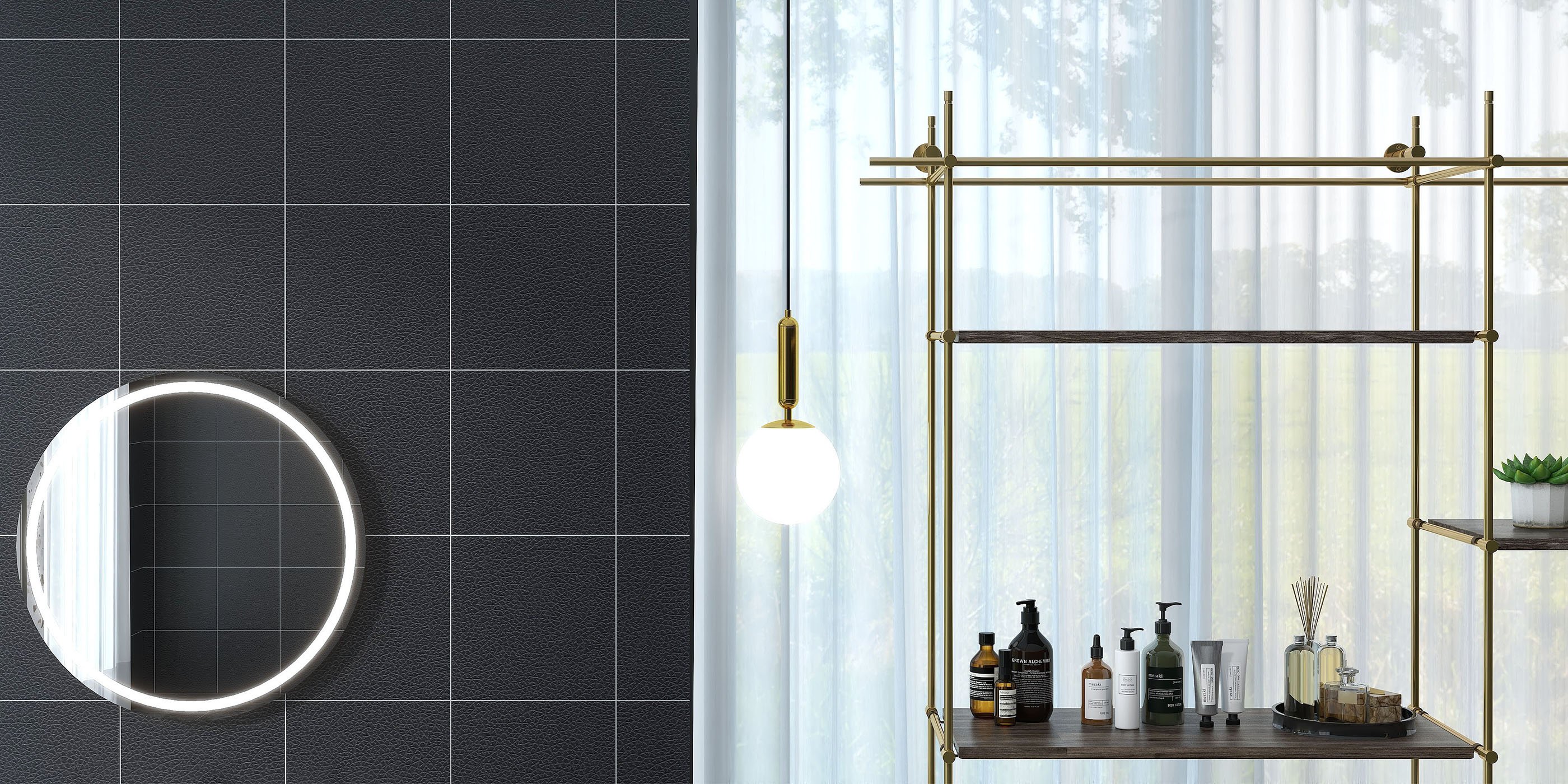 HMR - Modern LED Globe Single Pendant Light in White and Gold
