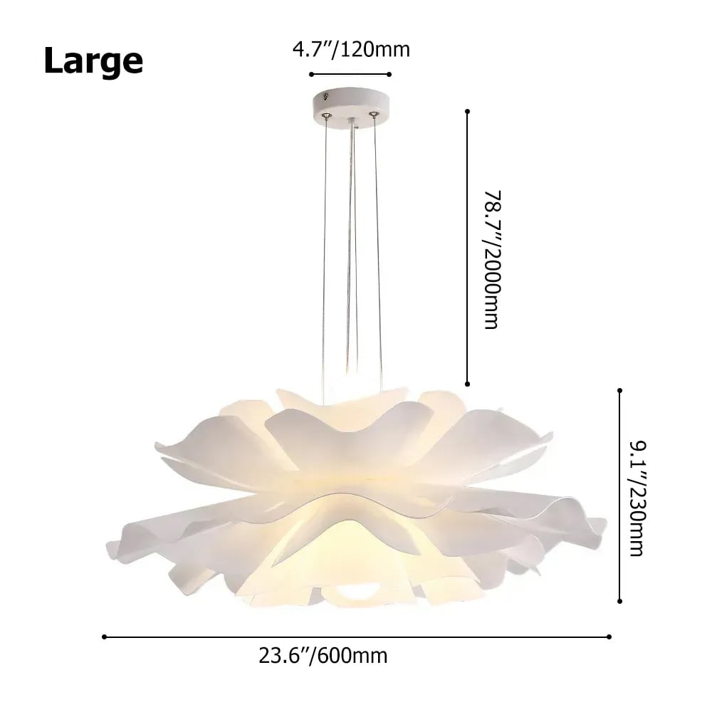 HMR - Acrylic Pendant Chandelier in Flower Shape in White