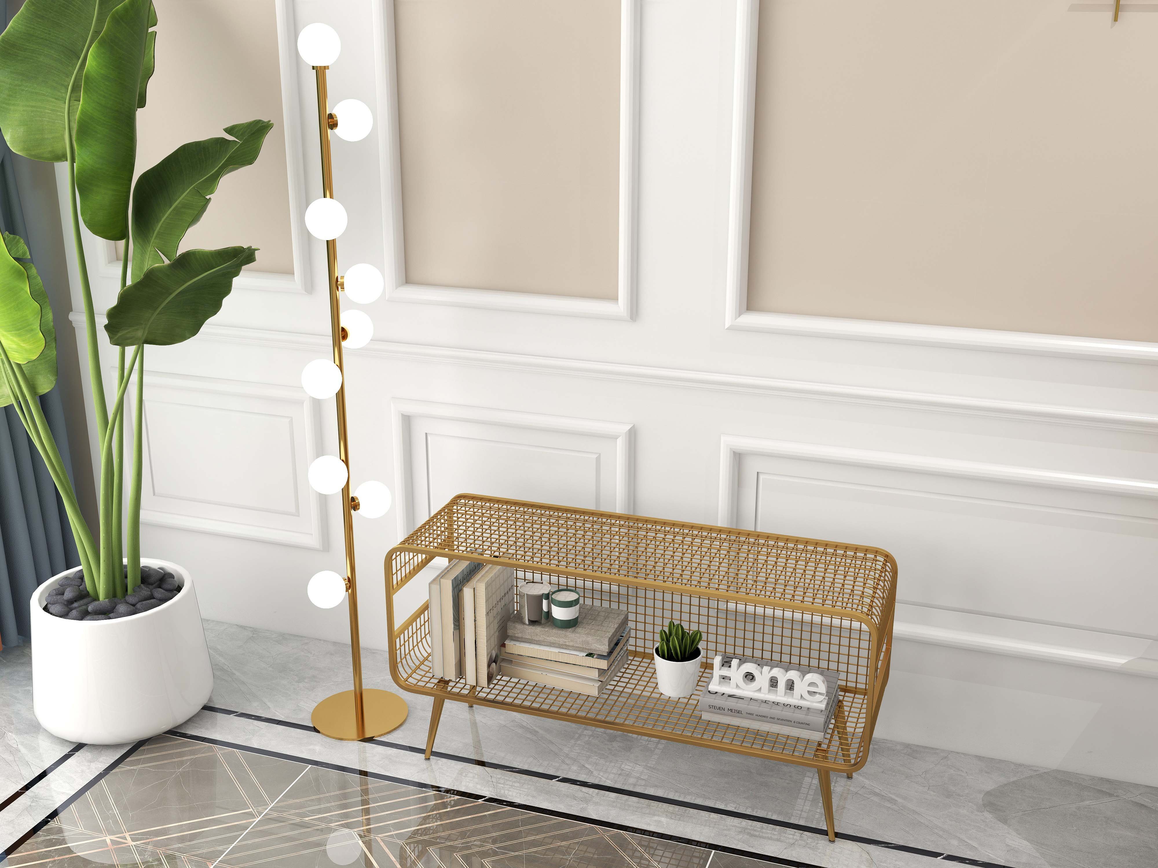 HMR Modern 9-Light Tree Floor Lamp with LED - Gold