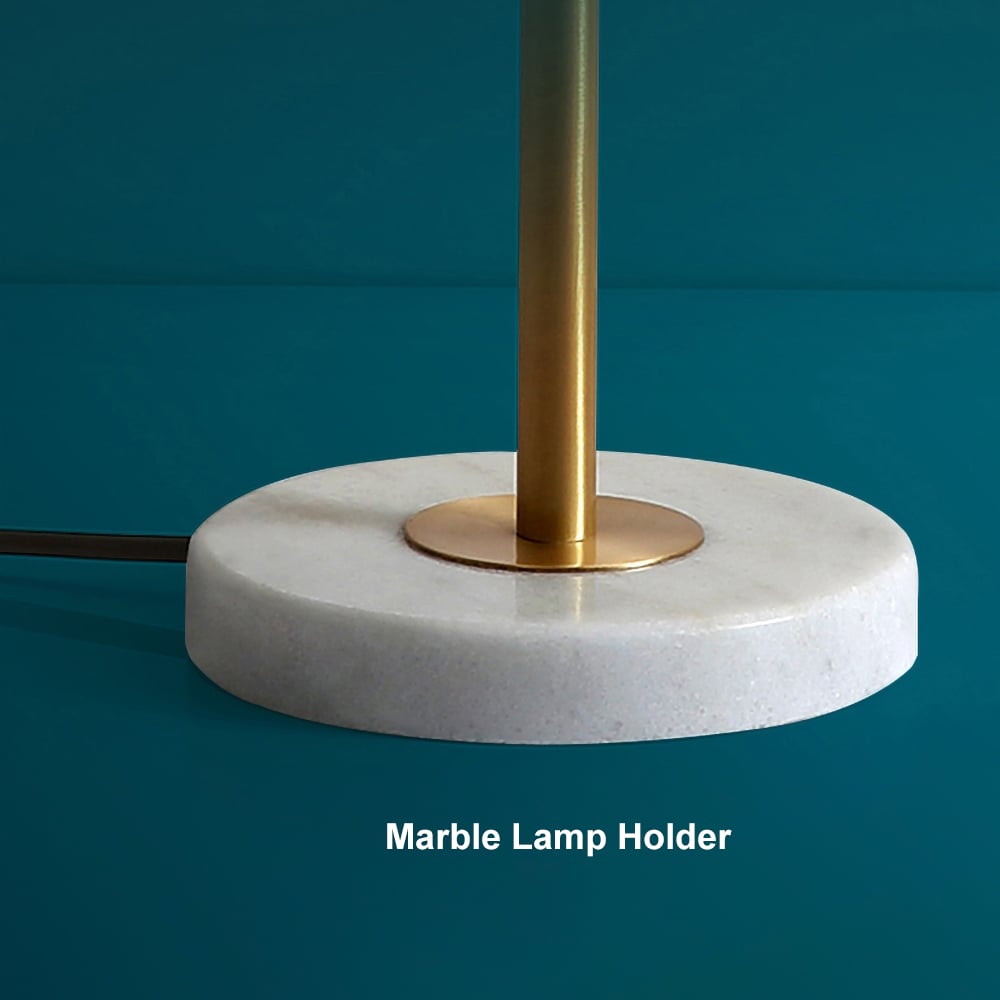 HMR - LED Globe Table Lamp 2 Light with Glass Shade and Marble Base in Gold and White