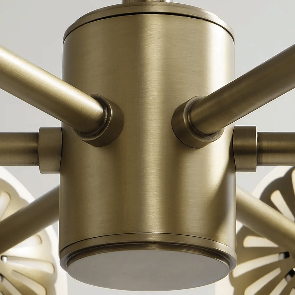 HMR - Worldgle Modern 6-Light Semi Flush Chandelier in Gold