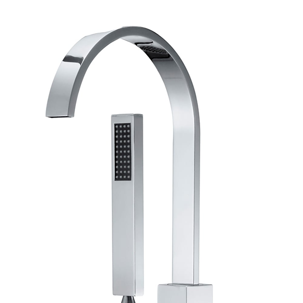 HMR - Dree Floor Mounted Faucet with Handheld Shower in Polished Chrome
