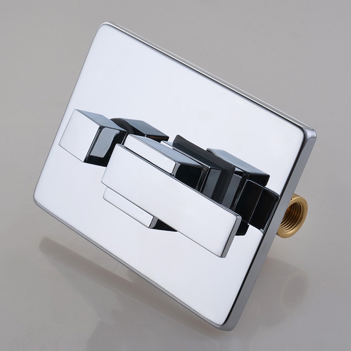 HMR - 8" Square Wall Mount Shower System with Hand Shower and Tub Spout in Brass