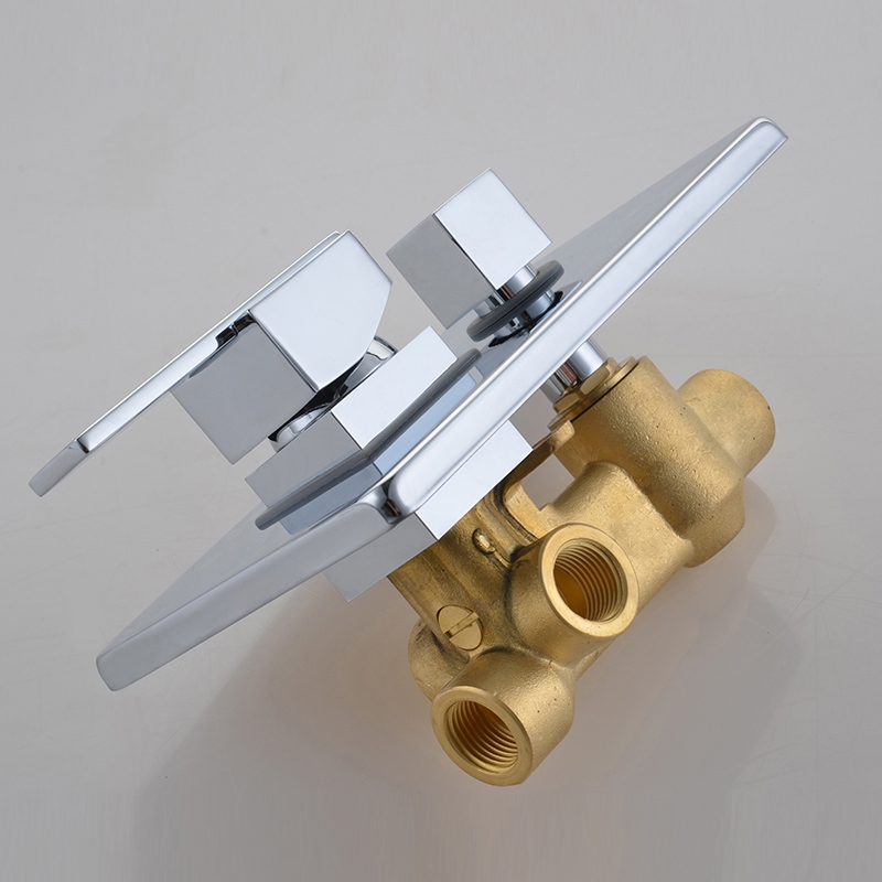 HMR - 8" Square Wall Mount Shower System with Hand Shower and Tub Spout in Brass