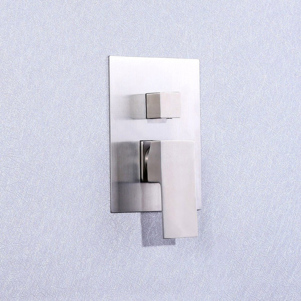 HMR - Wall Mount Square Showerhead and Hand Shower System in with LED
