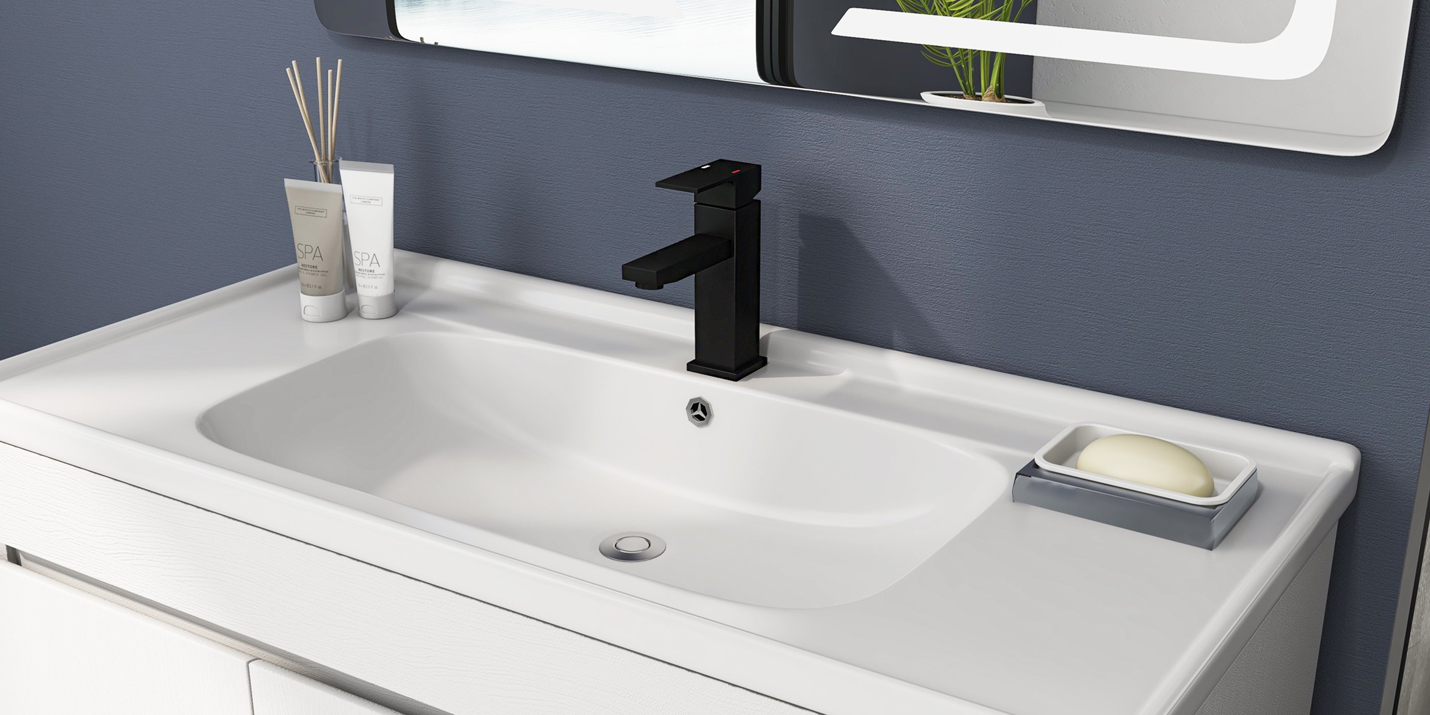 HMR - Dree Dree One Hole Sink Faucet in Matte Black, Brass