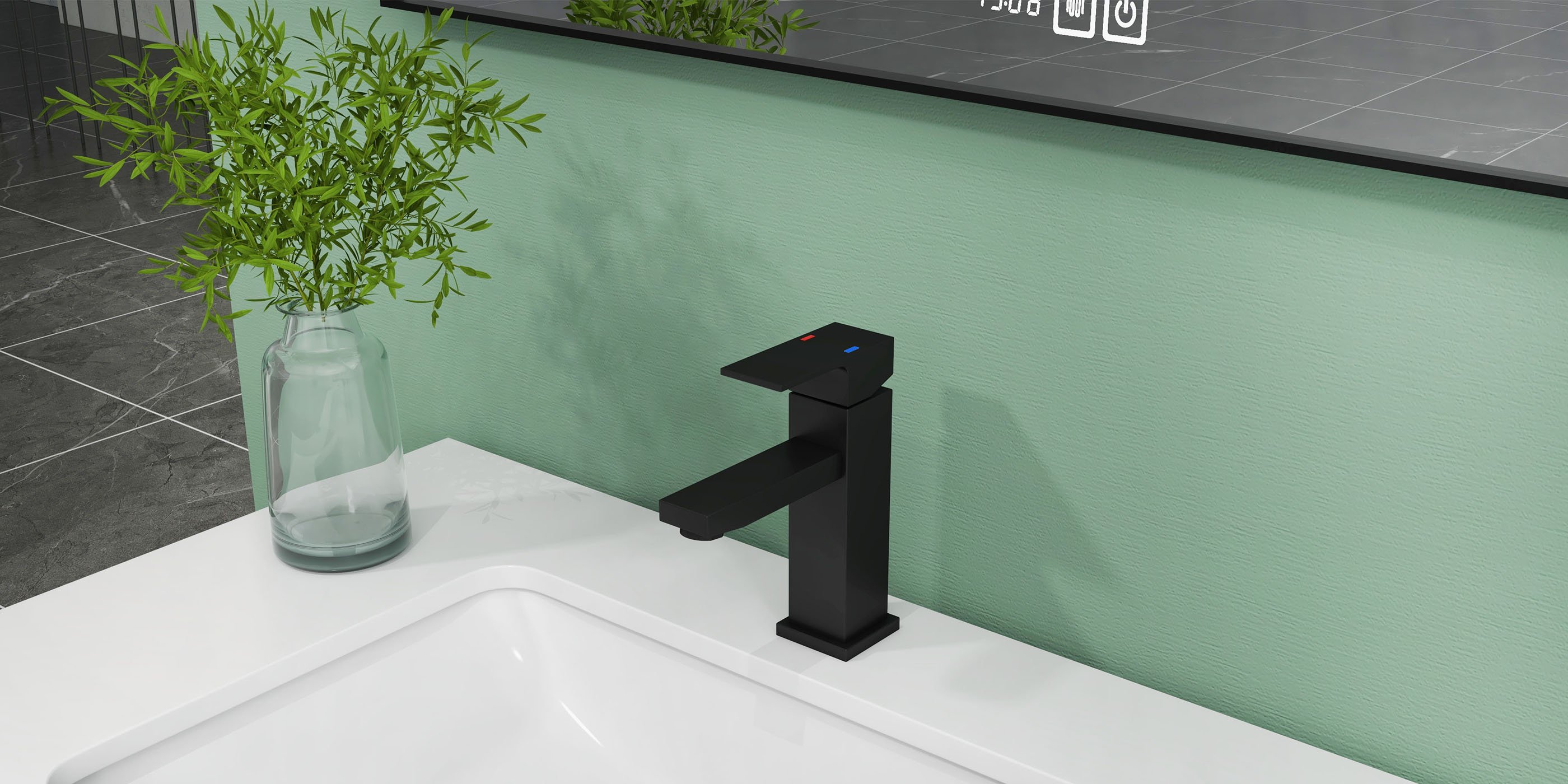 HMR - Dree Dree One Hole Sink Faucet in Matte Black, Brass