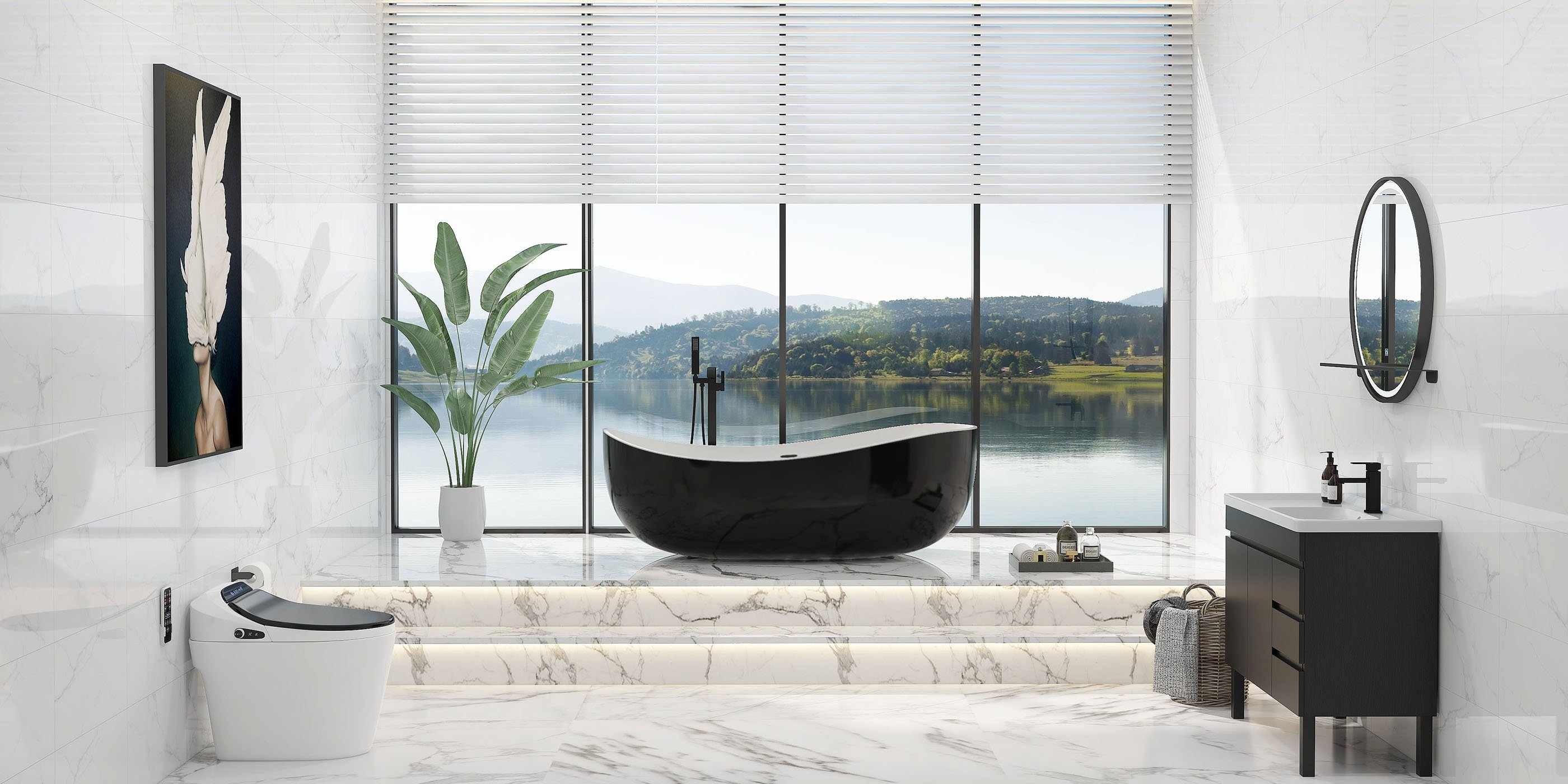 HMR - Dree Dree One Hole Sink Faucet in Matte Black, Brass