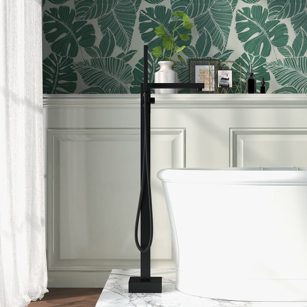 HMR - Dree Freestanding Bathtub Faucet and Handshower in Matte Black, Brass