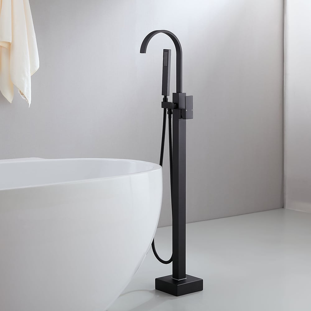 HMR - Dree Standing Faucet with High-Arc Spout in Matte Black