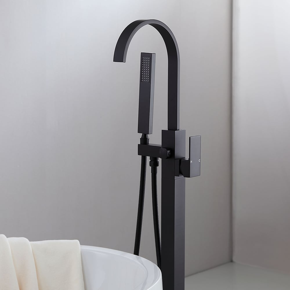 HMR - Dree Standing Faucet with High-Arc Spout in Matte Black