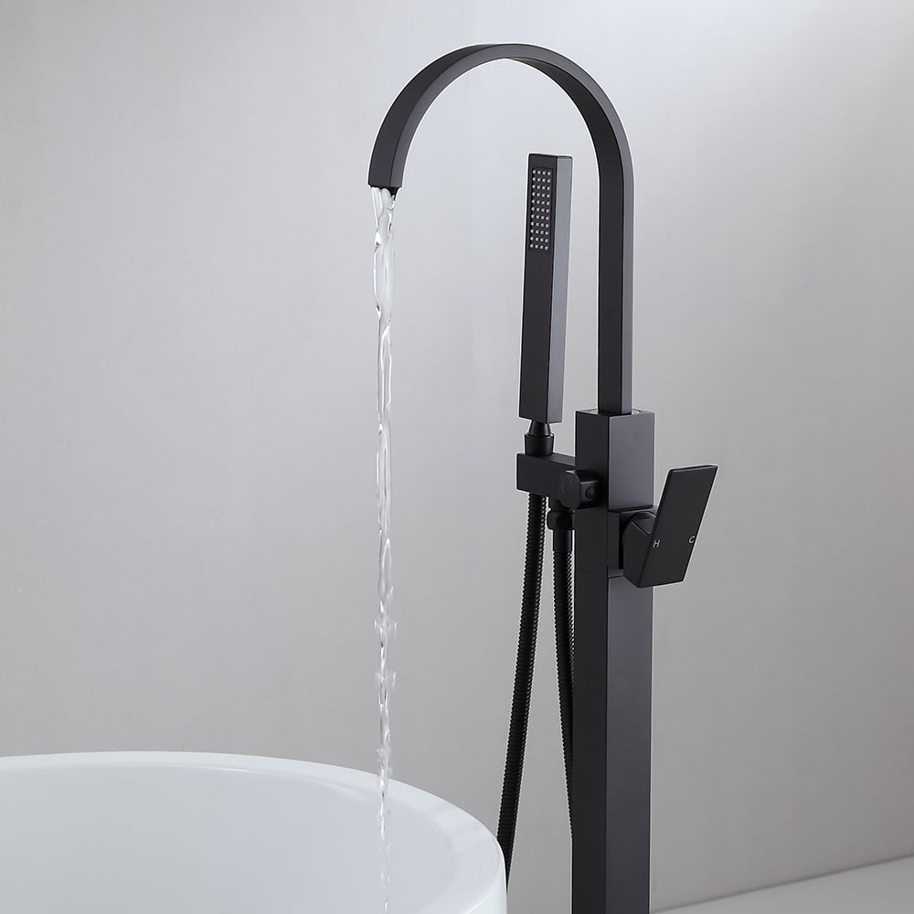 HMR - Dree Standing Faucet with High-Arc Spout in Matte Black