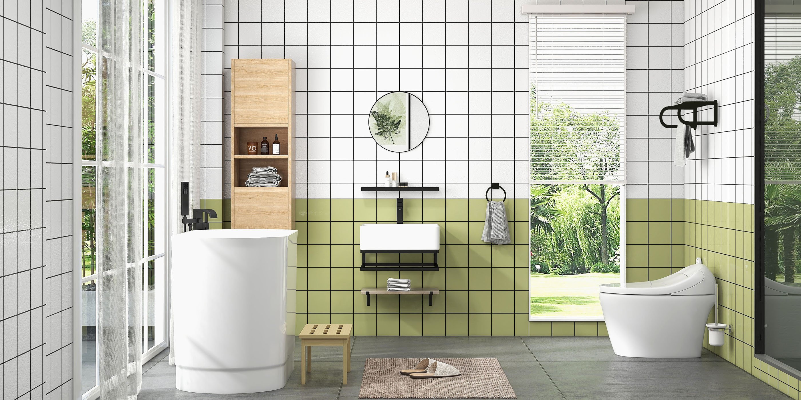 HMR - Dree Dree Floor Mounted Freestanding Faucet in Matte Black, Brass