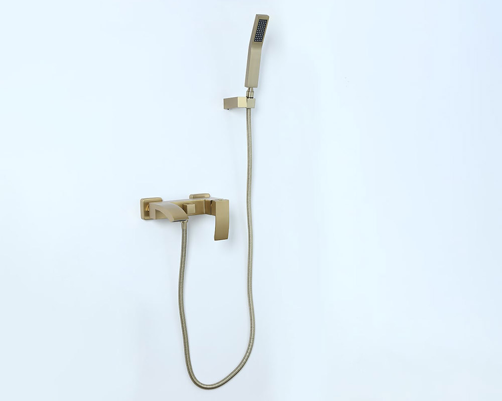 HMR - Ridge Wall-Mount Waterfall Bathtub Faucet in Brushed Gold