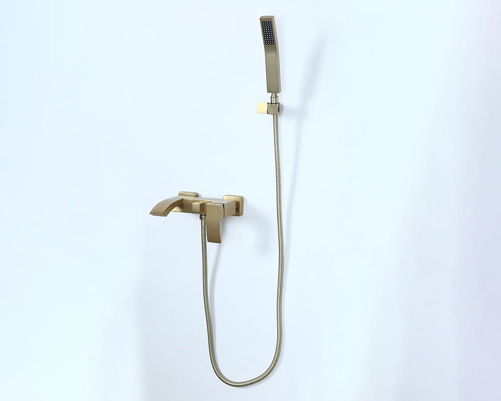 HMR - Ridge Wall-Mount Waterfall Bathtub Faucet in Brushed Gold