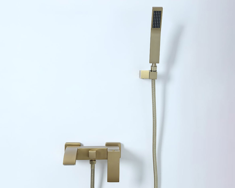 HMR - Ridge Wall-Mount Waterfall Bathtub Faucet in Brushed Gold