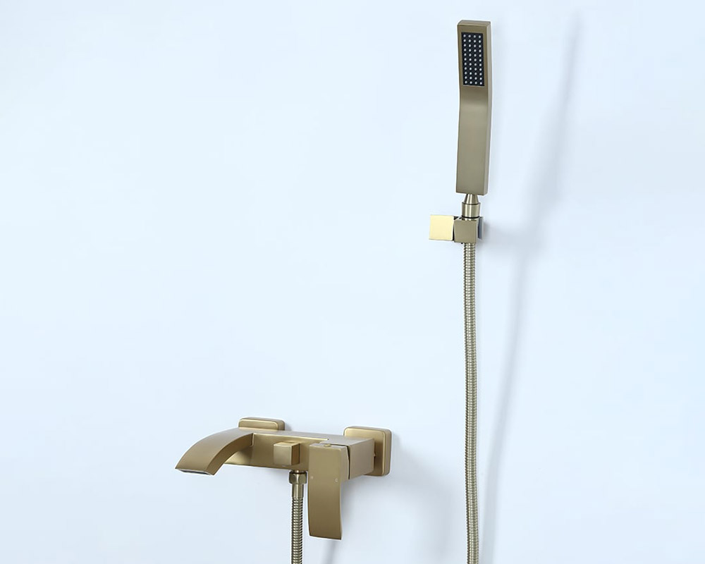 HMR - Ridge Wall-Mount Waterfall Bathtub Faucet in Brushed Gold