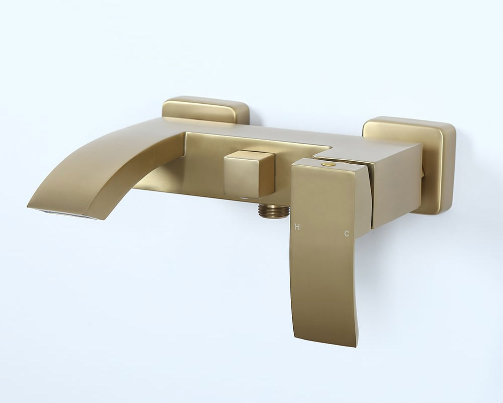 HMR - Ridge Wall-Mount Waterfall Bathtub Faucet in Brushed Gold