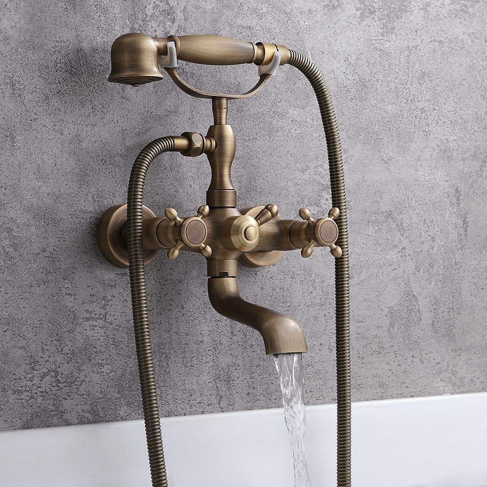 HMR - Chester Wall Mount Clawfoot Tub Filler in Brass