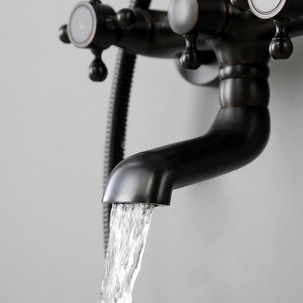 HMR - Vintage Bathroom Rainfall Shower System Handheld Shower in Antique Black