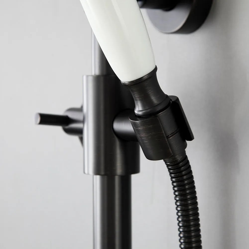 HMR - Chester Rainfall Showerhead with Handheld Shower and Exposed Shower System in Antique Black