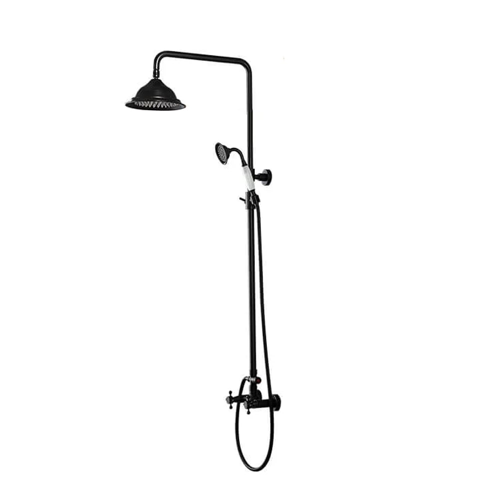 HMR - Chester Rainfall Showerhead with Handheld Shower and Exposed Shower System in Antique Black