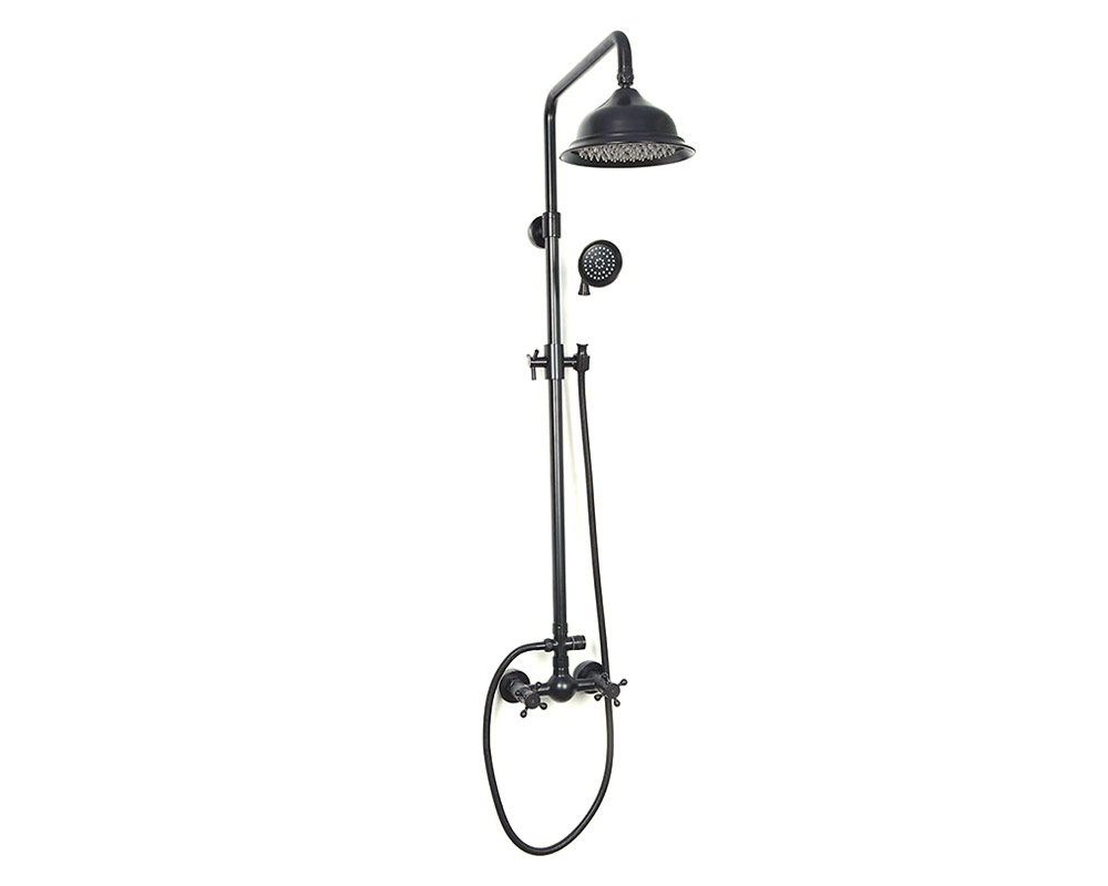 HMR - Chester Rainfall Showerhead with Handheld Shower and Exposed Shower System in Antique Black