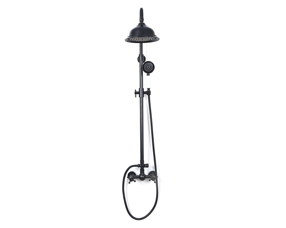 HMR - Chester Rainfall Showerhead with Handheld Shower and Exposed Shower System in Antique Black