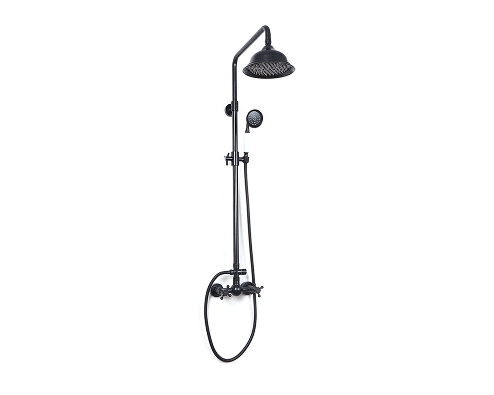 HMR - Chester Rainfall Showerhead with Handheld Shower and Exposed Shower System in Antique Black