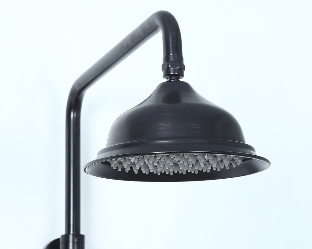 HMR - Chester Rainfall Showerhead with Handheld Shower and Exposed Shower System in Antique Black