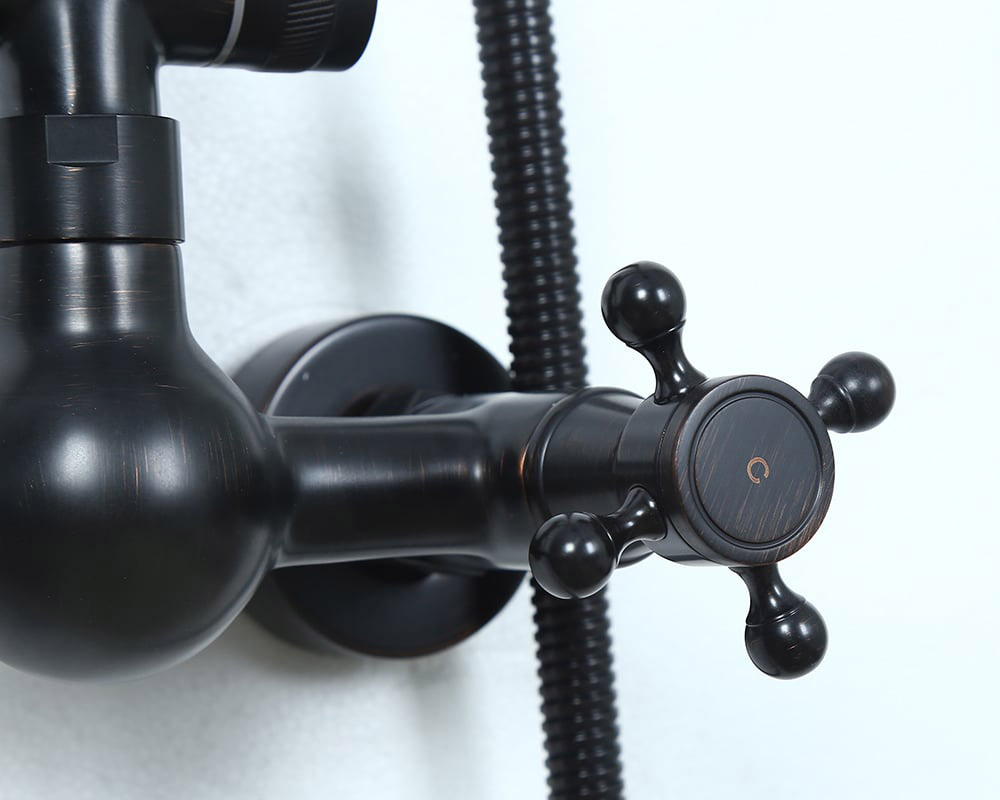 HMR - Chester Rainfall Showerhead with Handheld Shower and Exposed Shower System in Antique Black