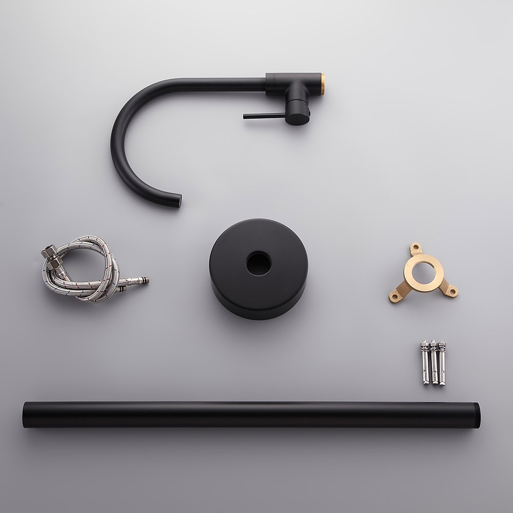 HMR - Brewst Freestanding Tub Filler Faucet in Matte Black, Brass