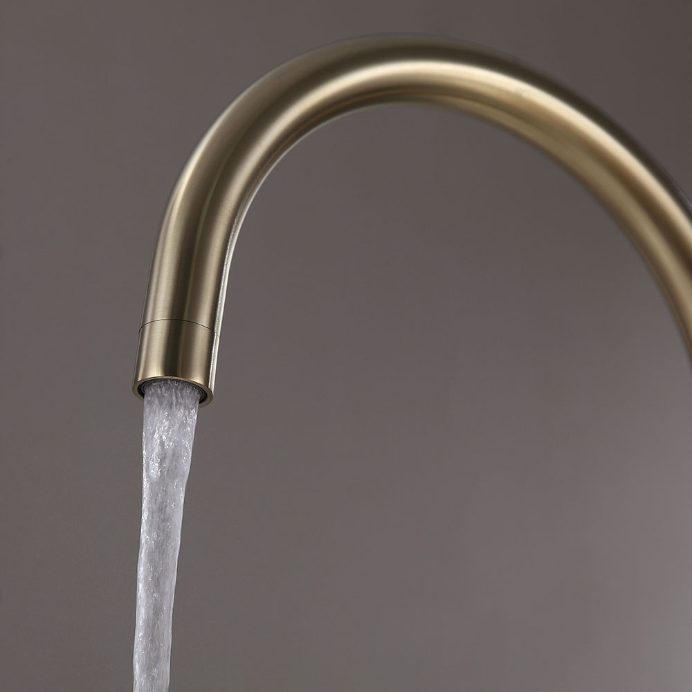 HMR - Brewst Floor Mounted Spout Faucet in Brass
