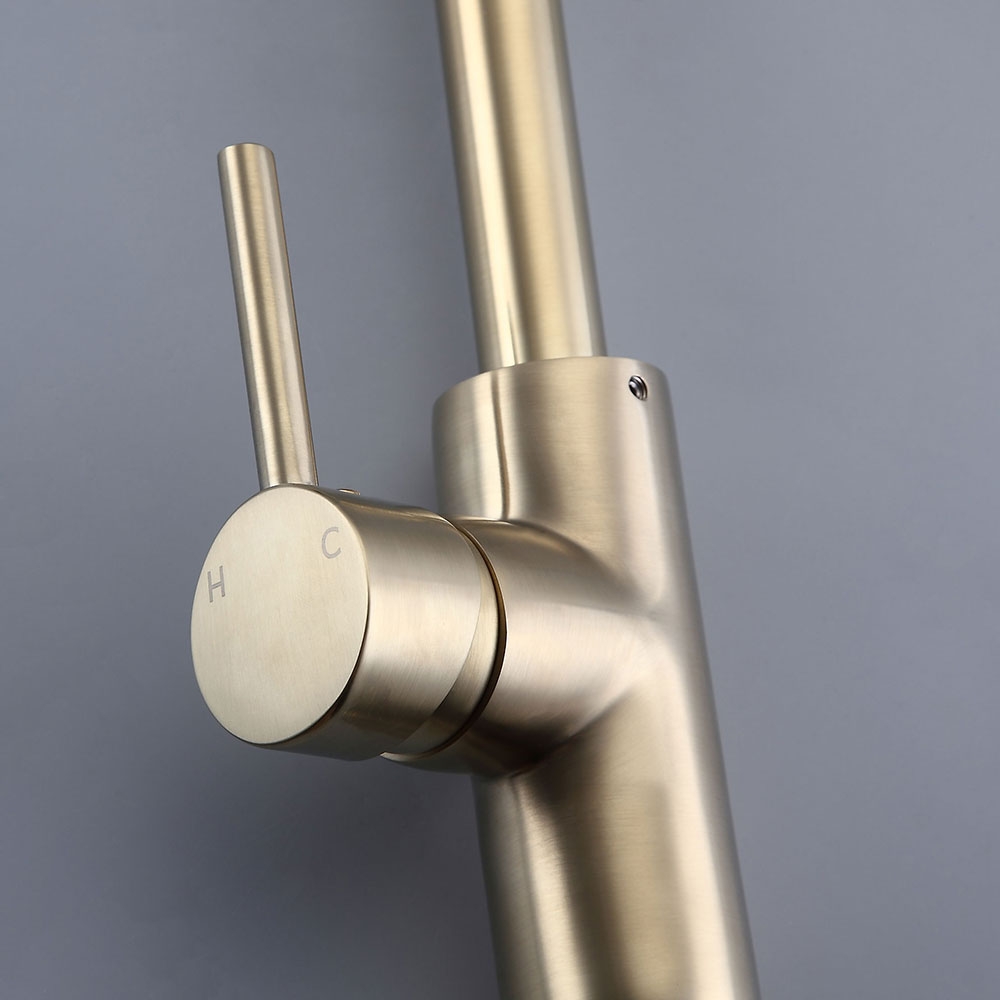 HMR - Brewst Floor Mounted Spout Faucet in Brass