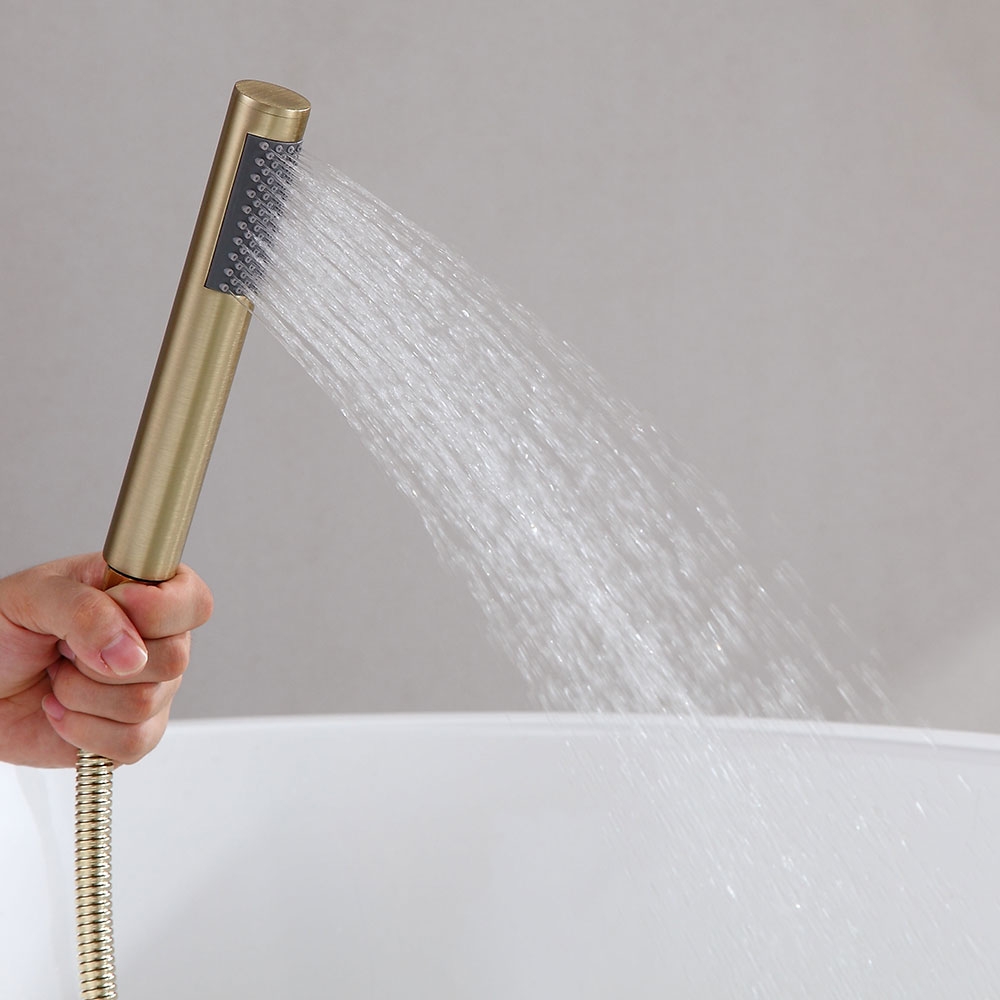 HMR - Brewst Freestanding Tub Filler Faucet in Brass, Brushed Gold