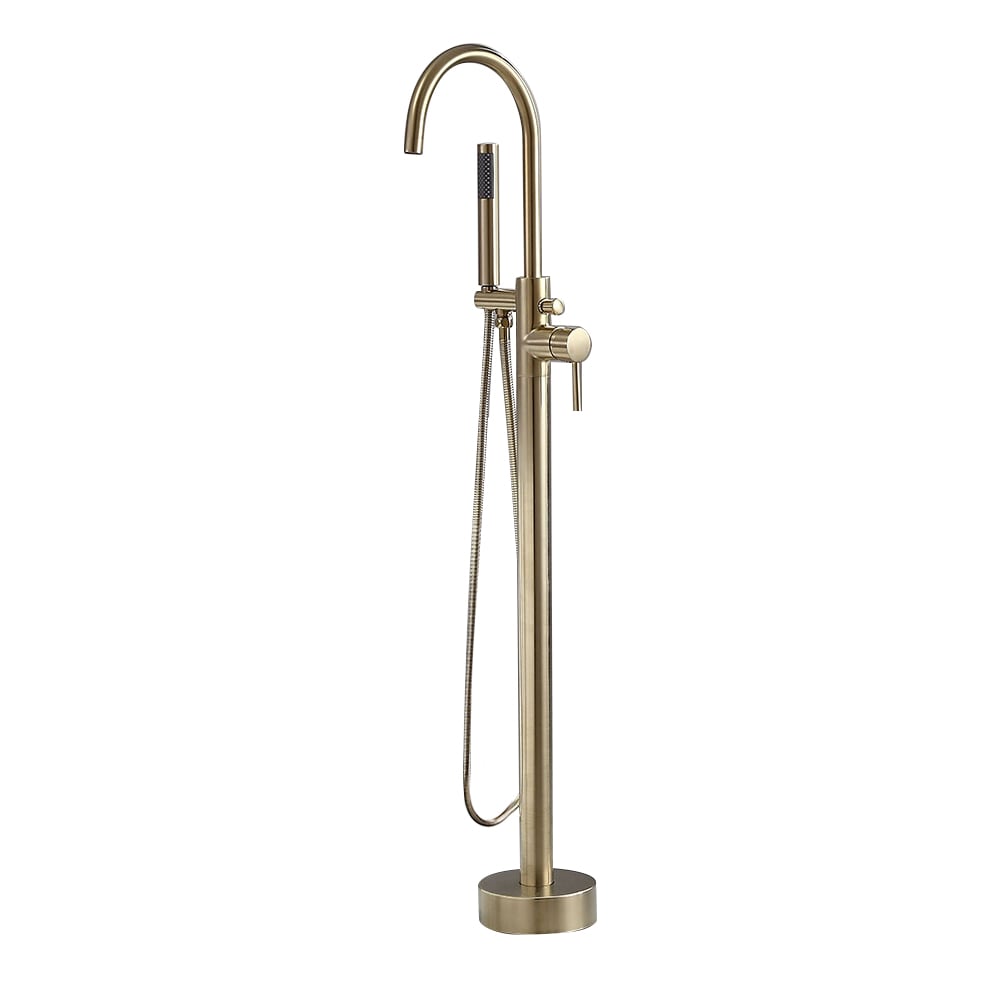 HMR - Brewst Freestanding Tub Filler Faucet in Brass, Brushed Gold