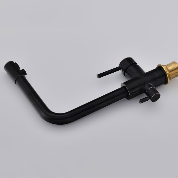 HMR - Stev Monobloc Dual Lever Kitchen Mixer Tap with Water Filtering in Antique Black