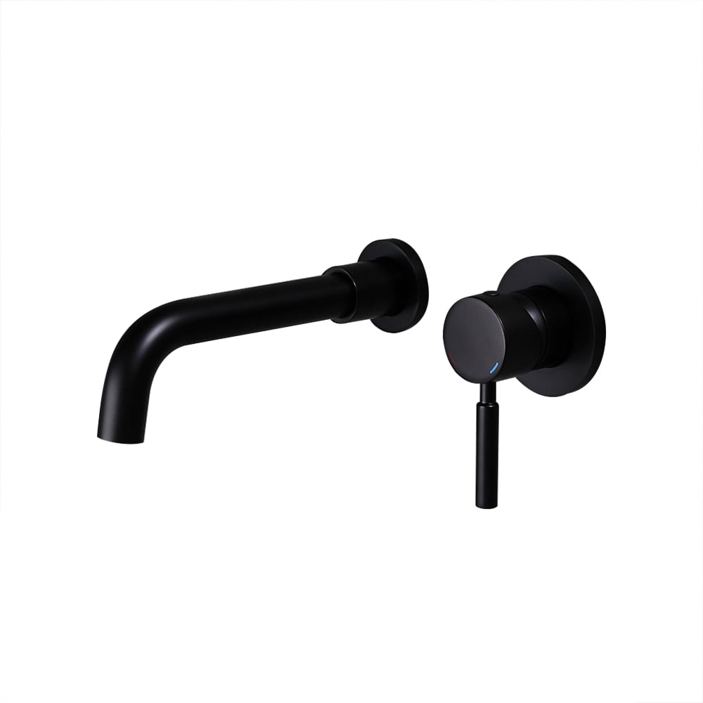 HMR - Stev Wall-Mount Sink Faucet with Single Handle in Black, Brass