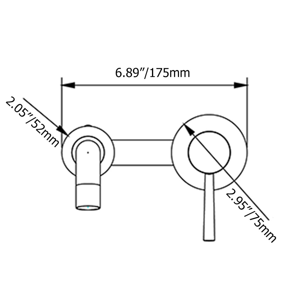 HMR - Stev Wall-Mount Sink Faucet with Single Handle in Black, Brass