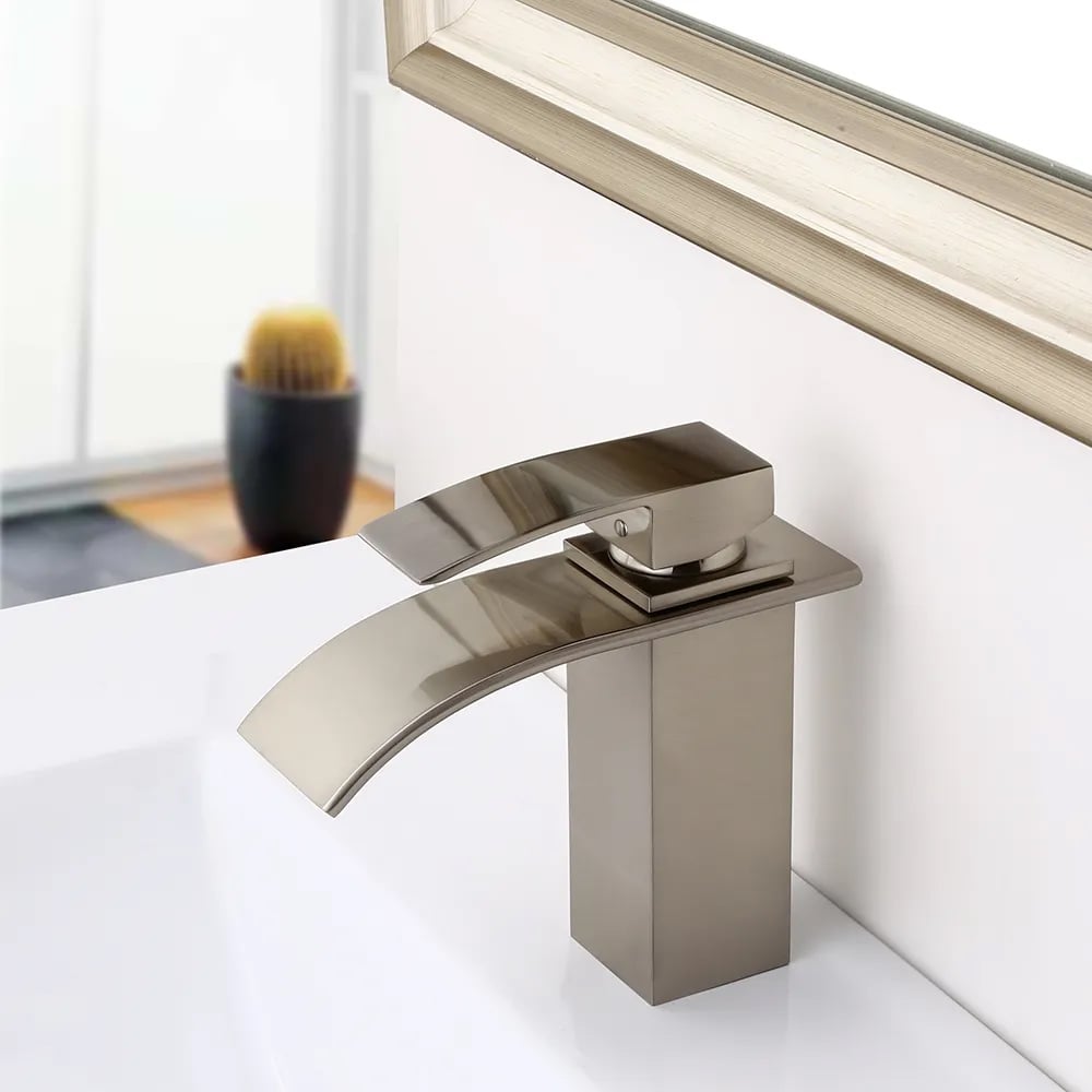 HMR - Milly Waterfall Single Hole Faucet Sink in Nickel