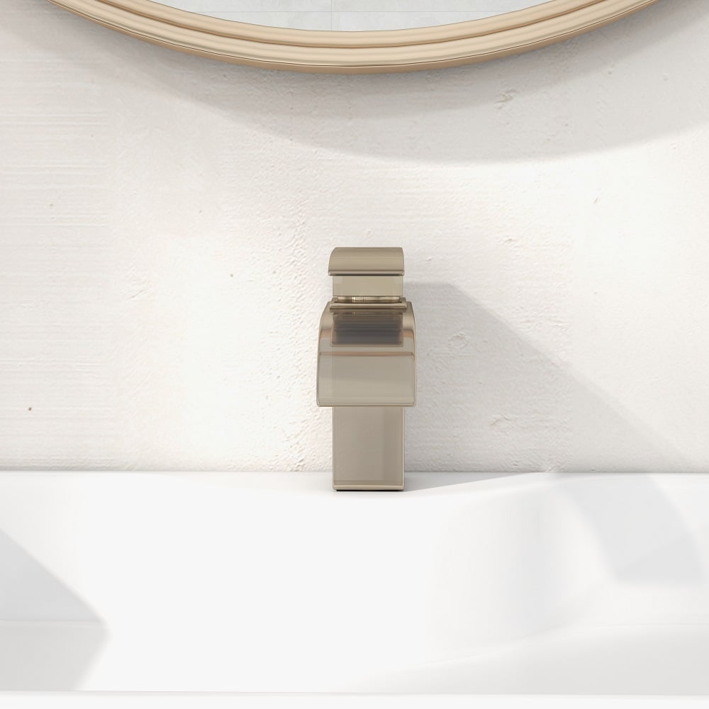 HMR - Milly Waterfall Single Hole Faucet Sink in Nickel